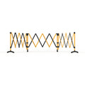 Port-a-Guard Utility 3-sided expandable barrier, yellow and black, fully extended on a white background.